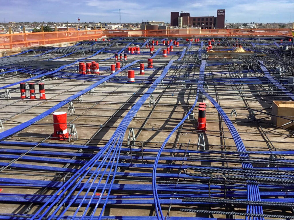 UT Company team installing plumbing systems for the Odessa Marriott Hotel